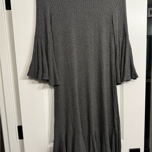 LLR Maurine Gray Ribbed Women's Dress